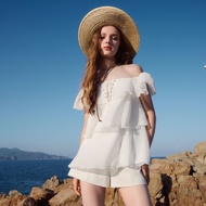 Áo bèo 3 tầng đan dây 2R01.2402WF chất liệu tơ cao cấp thiết kế JM Dress Design