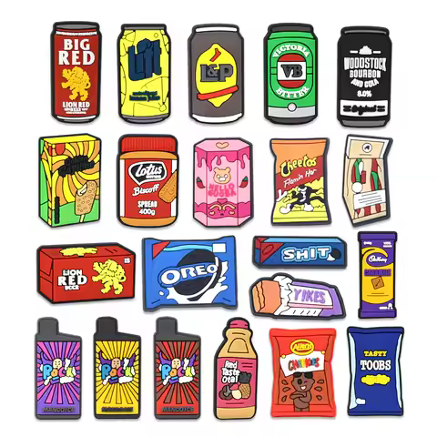 21Pcs Fast Food Shoes Charms Men Women Shoe Decoration Accessories For Boys Girls Adult Party Favor