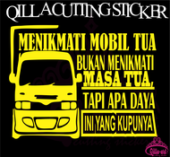 cutting sticker kata menikmati mobil tua stiker pick up stiker mobil stiker kaca stiker gambar stike