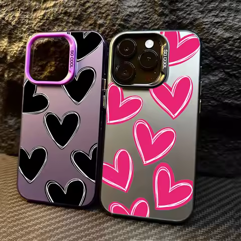 Luxury Love Heart Phone Case for OPPO Reno 6 6Pro 7 7Pro 7Z 8T 10 11 11F 12 12F Pro Plus 5G Matte Sh