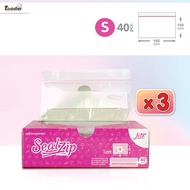 (แพค 3 กล่อง) SealZipถุงซิปล็อคใส่อาหาร ผักผลไม้ เก็บกลิ่น รุ่น Lite S (size16.5×15ซ.ม) กล่องละ 40ใบ