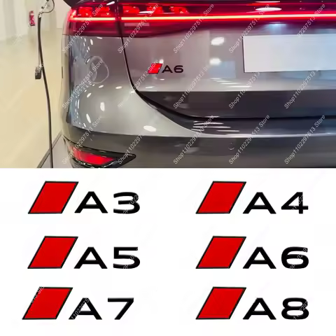 New Car Fender Badge Sticker Accessories 3D Stereoscopic Glossy Black Red Block Letters Emblem For A