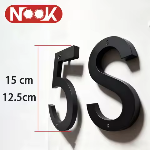 5-6inch Entrance Sign for Home Exterior House Numbers 3D Digital and Letter Signage Acrylic Font DIY