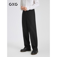 GXG Men's Clothing Fit with Wool Straight Trousers Commuter Trousers Trousers Slit Men's Casual Pant