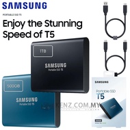 Samsung T5 Portable SSD [500GB / 1TB] Solid-State Drive USB 3.1 Type-C &amp; Type-A Connections Up to 540 MB/s External SSD