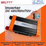 BELTTT Off Grid Inverter DC 24V 48V 60V 72V Auto 2000W 2000 Watt Sine Wave Solar Panel Electric Moto