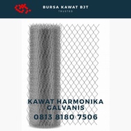 kawat pagar harmonika kawat galvanis 2.7 mm 15 m x 3 m