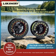 LAKAMIRY Fly Fishing Reel, Aluminum Large Arbor Fly Reel Combo, Smooth 3/4 5/6 WT Backing Leader WF 