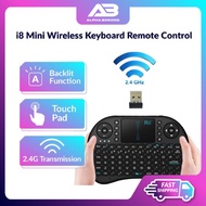 Alpha Borong i8 Mini Wireless Keyboard 2.4GHz Remote Control PC Google Android TV SMART MX350 Evpad Ps4 gaming Touchpad