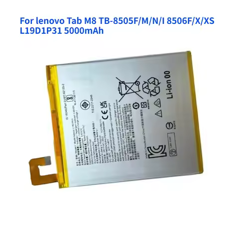 For Lenovo Tab M8 TB-8505F/M/N/I 8506F/X/XS L19D1P31 5000mAh Tablet Battery