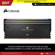 CORSAIR DOMINATOR TITANIUM RGB 32GB (2x16GB) DDR5 DRAM 6400MT/s CL32 Intel XMP Memory Kit — Black CM