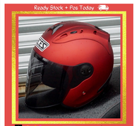 ( Matte Red / Matt Merah ) V2 Aces Premium R2 Motorcycle Helmet / Topi Keledar Motor / Helmet Murah