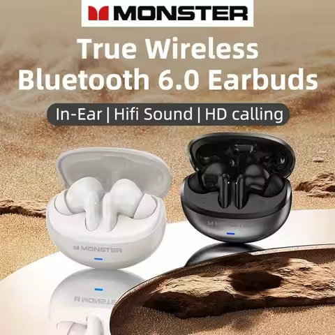 Monster Wireless Earphone Bluetooth 6.0 TWS HiFi Stereo Earbuds Noise Reduction Gaming Headset Sport