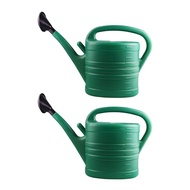 2X Watering Can With Green 10 Litre 2 Gallons Garden Flower Water Bottle Watering Kettle With Handle Long Mouth