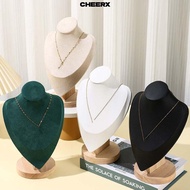 CHEERX Necklace Display Rack,  Show Jewelry Storage Rack,  Suede Wooden Display Model Necklace