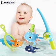 YOUNGSTAR Magnetic Fishing Bath Toy Set Whale Water Play Develop Motor Skills Bathtub Fun Toy Intera