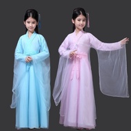 汉服女童超仙古风古装女儿童夏夏2026新夏日常改良连衣裙套装Chinese Traditional Hanfu Child Clothing Kids Boy Performance Costume 