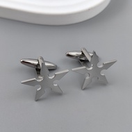 【Cufflink Anti-Alergi】Cufflink Baju Lelaki Berbentuk Anak Panah Pentagram Unik, Cufflink Keluli Taha