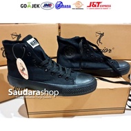 HITAM Warrior All Black HC Shoes/High Black Shoes