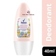 REXONA ROLL ON DEODORANT WANITA REMAJA DREAMY BRIGHT FORMULA PENCERAH 0% ALKOHOL - 40ML