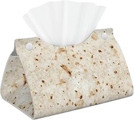 Tissue Box Cover, PU Leather Waterproof Triangle with Snap Napkin Holder, Bathroom Vanity Kitchen Of