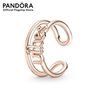 Pandora Vibes script 14k rose gold-plated ring เครื่องประดับ แหวน แหวนโรสโกลด์ สีโรสโกลด์ แหวนสีโรสโ