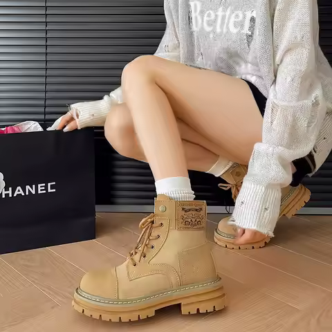 New Canvas Shoes Women Work Boots Palladium Style Fashion High-top Breathable Ankle Casual Shoes Fem