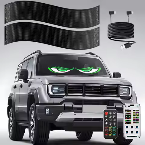 2-In-1 Multiple Devil Eyes Light, 23''x4.7'' Full Color LED Eyes for Truck Windshield, Programmable 