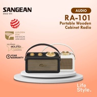 SANGEAN RA-101 FM / Bluetooth Portable Wooden Cabinet Radio Ivory Gold/Black Gold - 1 Year Manufactu