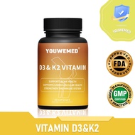 Vitamin D3/K2 Supplement, with zinc & magnesium, Bone Health Support, Immune Boost, 60 capsules