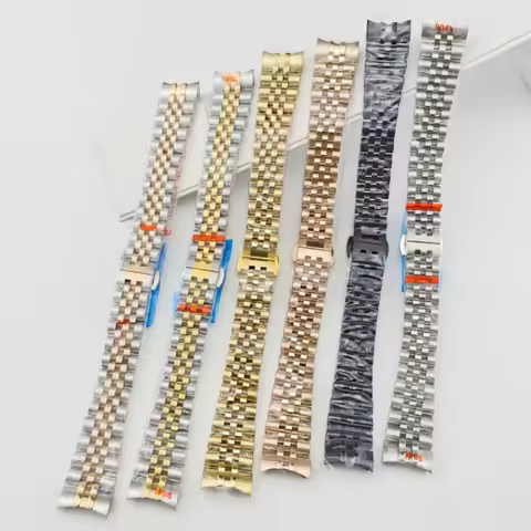 17mm Jubilee Watch Bracelet Fit 31mm Case For NH05/06 Lady-Datejust Strap Concealed Folding Clasp Un