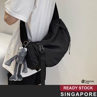 [SG SELLER] Waterproof Messenger Bag / Men's Messenger Bag Functional Tooling Bag / Black Large-Capa