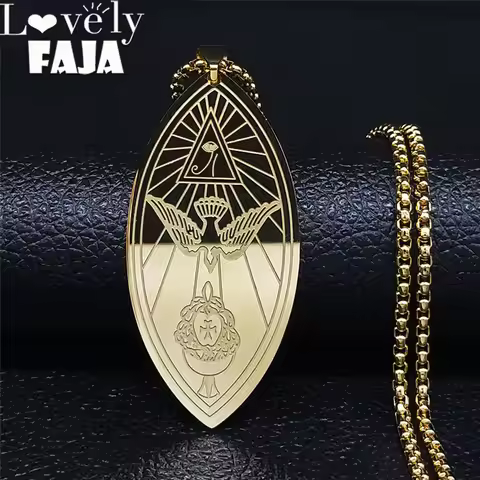 Ordo Temples Orientis Necklace Pendant for Women Men, brass, occult, Grimoire, Magic, Oto Gold Color