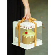 Fold-Free Lid Cake Box 20 20cm 27 27cm 33 33cm 40cm Transparent Birthday Cake Packaging Box Double-L