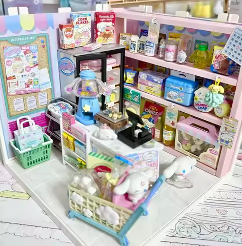 Original Re-Ment Cinnamoroll Supermarket Miniature Series Blind Box Scene Fine Model Collect Chic To