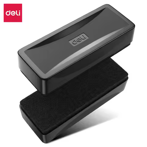 Deli whiteboard eraser magnetic absorbable plastic tape magnetic velvet cloth board eraser blackboar