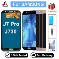 ซูเปอร์AMOLED 5.5 1080X1920พิกเซลจอสำรองสำหรับSAMSUNG Galaxy J7 Pro J730จอแสดงผลLCDหน้าจอสัมผัสDigitizer AssesmblyสำหรับS Amsung J7 2017 SM-J730F SM-J730FM SM-S727VL SM-J730K SM-J730G SM-J730GM