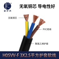 European Standard VDE CE Certified Power Cord 3-Core H05VV-F 3 * 2.5 Square Pure Copper Cable Black 