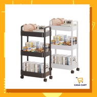 Casa CART Multipurpose Kitchen Trolley Rack With 3-level Plastic Wheels Official Kitchen Trolley Rack Large Load Storage