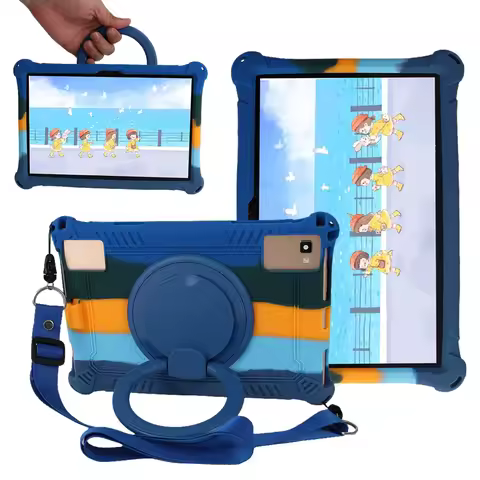 Soft Silicon Kids Case For Teclast M40 Plus M50 Pro 10.1inch 360 Rotating Stand Tablet Cover Teclast