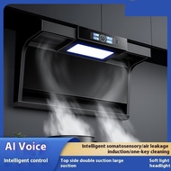 kitchen exhaust fan hood range hood with strong suction power, automatic cleaning penyedut asap dapu