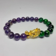 HIJAU Amethyst Amethyst Amethyst Amethyst Amethys Jewelery Bracelet With Tiger Eye Green Dragon Gold is Green