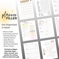A5 Planner Binder- Refill Loose leaf Binder Inserts Planner Inserts Minimalist 6 holes/ 20 holes