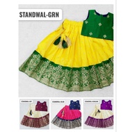 New Designer Pattu Pavadai Kids Choli Set/ Kids Lehenga Choli