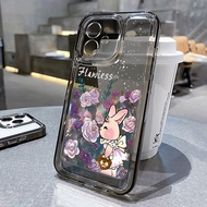 Good case 🔥COD🔥Korea Style Purple Fresh Flowers Cute Bunny SPACE Case สําหรับ iPhone 11 7Plus XR 6s 6 Plus X XS Max 12 13 14 Pro Max 15PRO MAX SE 2020  เคสโทรศัพท์มือถือนิ่ม สําหรับ เคสใสกันกระแทก