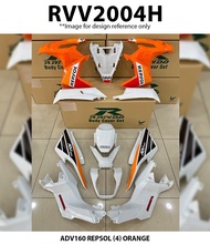 Cover Set Rapido Honda ADV160 ADV 160 Repsol (4) Orange White Motor Body Set Accessories Spare Parts ADV Putih Coverset ADV160