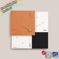 『JQ Time』Wooden Wall Clock Simple Style Wall Clock Living Room Modern Slient Wall Clock Creative Colour wall clock