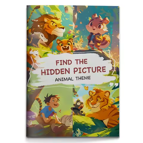 3PCS Find the Hidden Picture Books – Animal, Daily Life & Sports Theme Look and Find Activity Book f