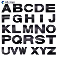 NOBELJIAOO 1Pc 3D DIY Car Stickers (A-Z&0-9) Metallic Alphabet Sticker Car Emblem Letter Black Decal