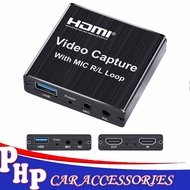 4K HDMI USB Capture Card Video Capture with MIC R/L Loop